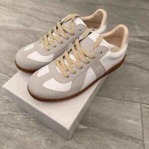 Maison Margiela Men's White and Cream Trainers
